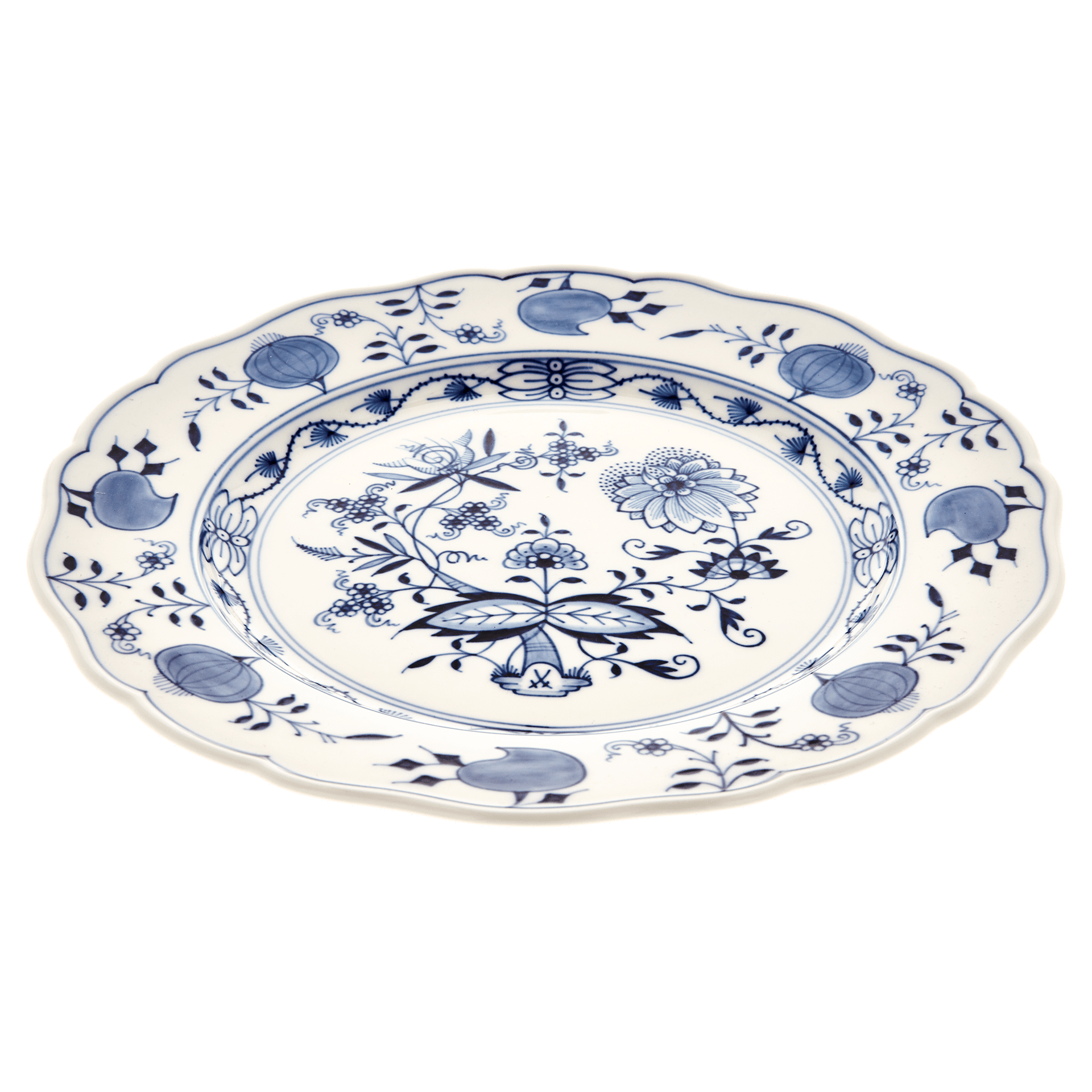 Speiseteller, Zwiebelmuster, kobaltblau, weißer Rand, Ø 28 cm | Meissen Neuer Ausschnitt 800101 - 00479 - Meissen Weimar