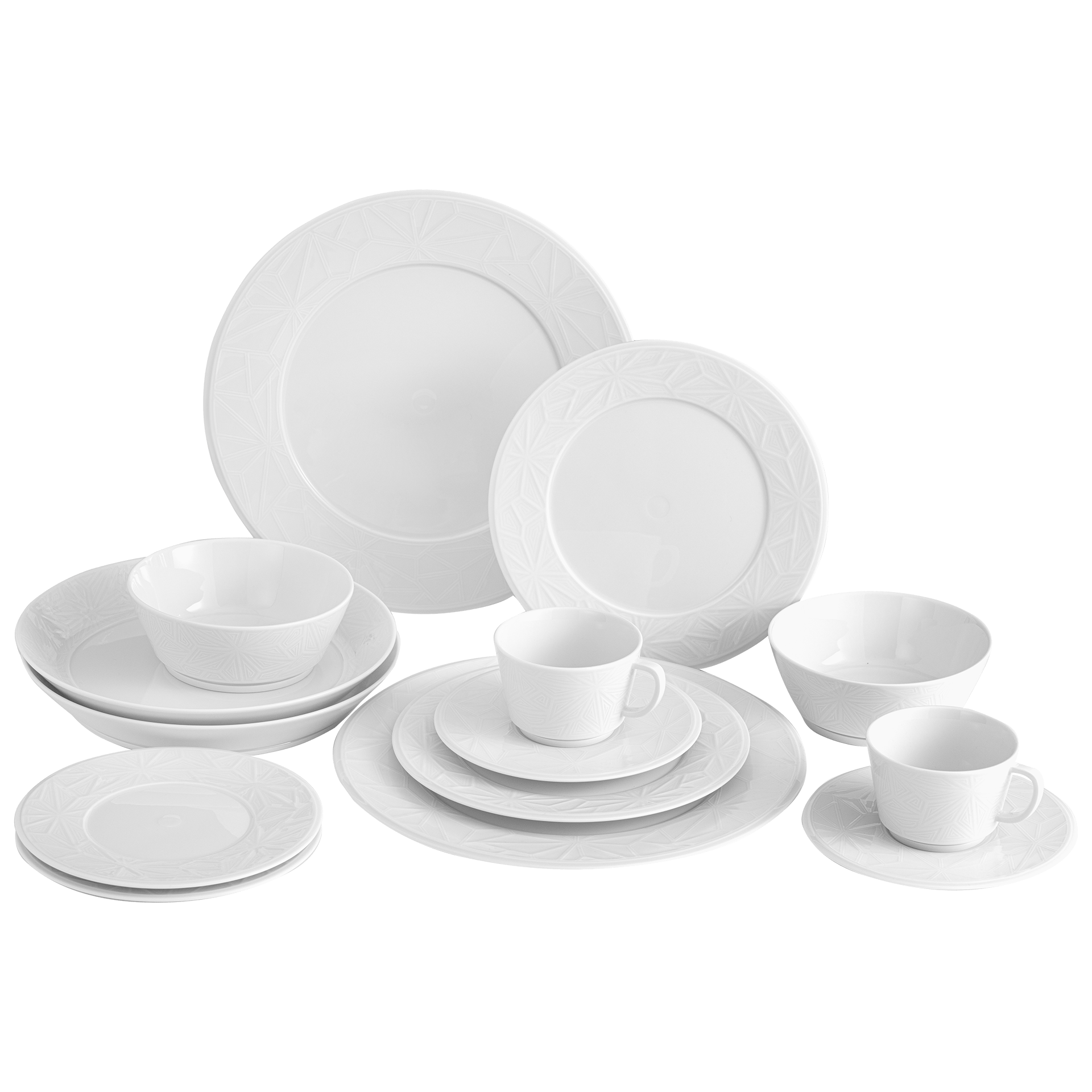 Starter - Set 14 - tlg., Weiß, für 2 Personen | Meissen Vitruv Graphic 000001 - c4506 - Meissen Weimar
