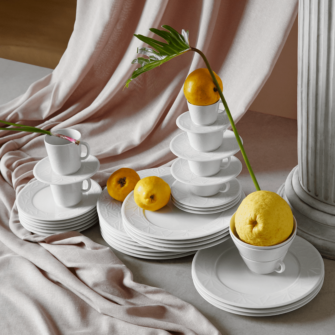 Starter - Set 14 - tlg., Weiß, für 2 Personen | Meissen Vitruv Graphic 000001 - c4506 - Meissen Weimar