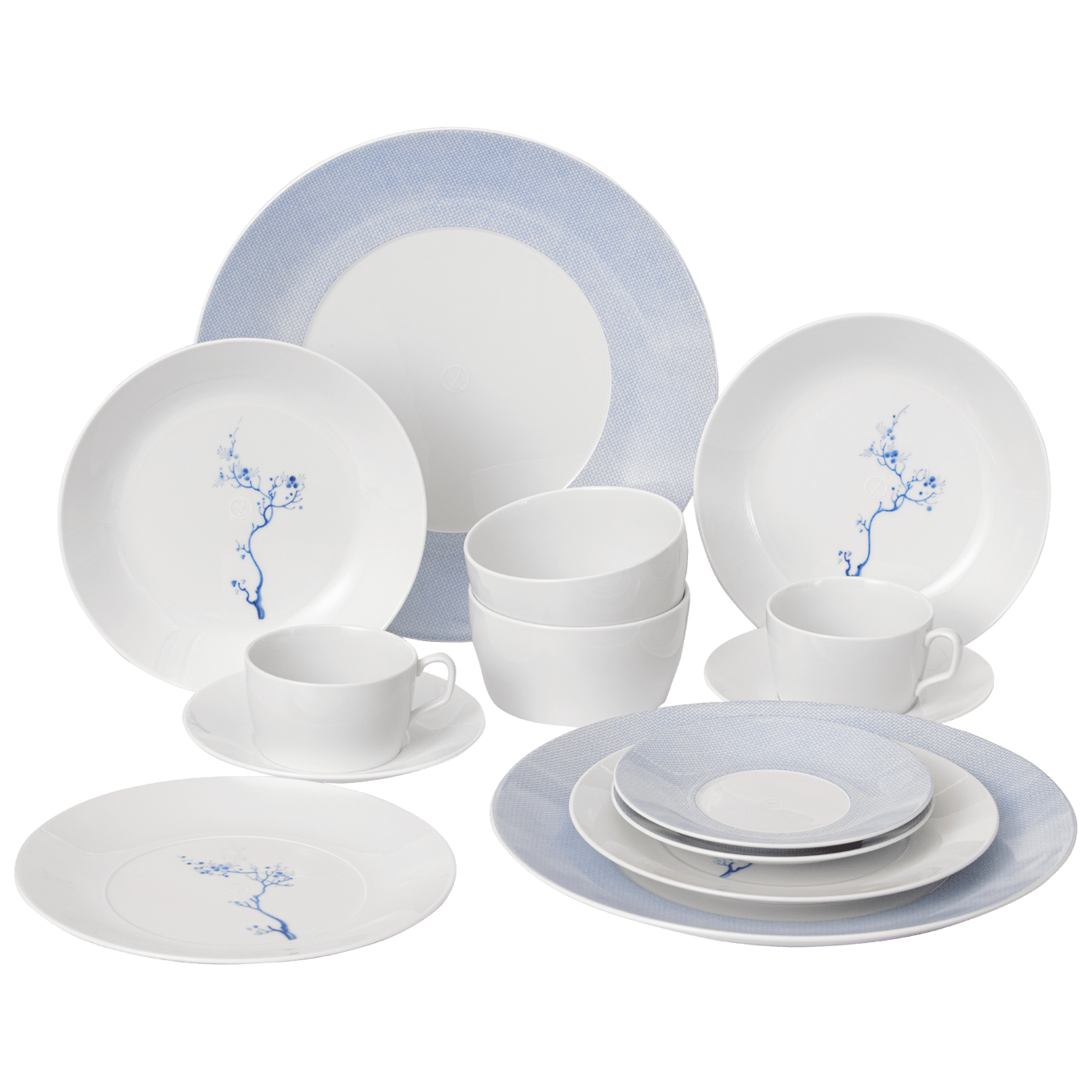 Starter - Set für 2 Personen, Blue Orchid & Mesh Blau, 14 - teilig | Meissen Cosmopolitan 83k002 - c3723 - Meissen Weimar