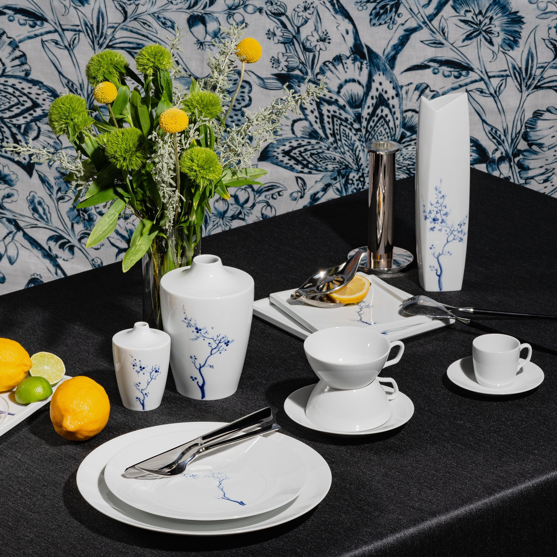 Starter - Set Geschirr 14 - teilig, Blue Orchid, für 2 Personen | Meissen Cosmopolitan 83k001 - c3723 - Meissen Weimar