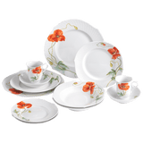 Starter-Set Geschirr Set Wilder Mohn 12-tlg. | Meissen Wellenspiel Relief