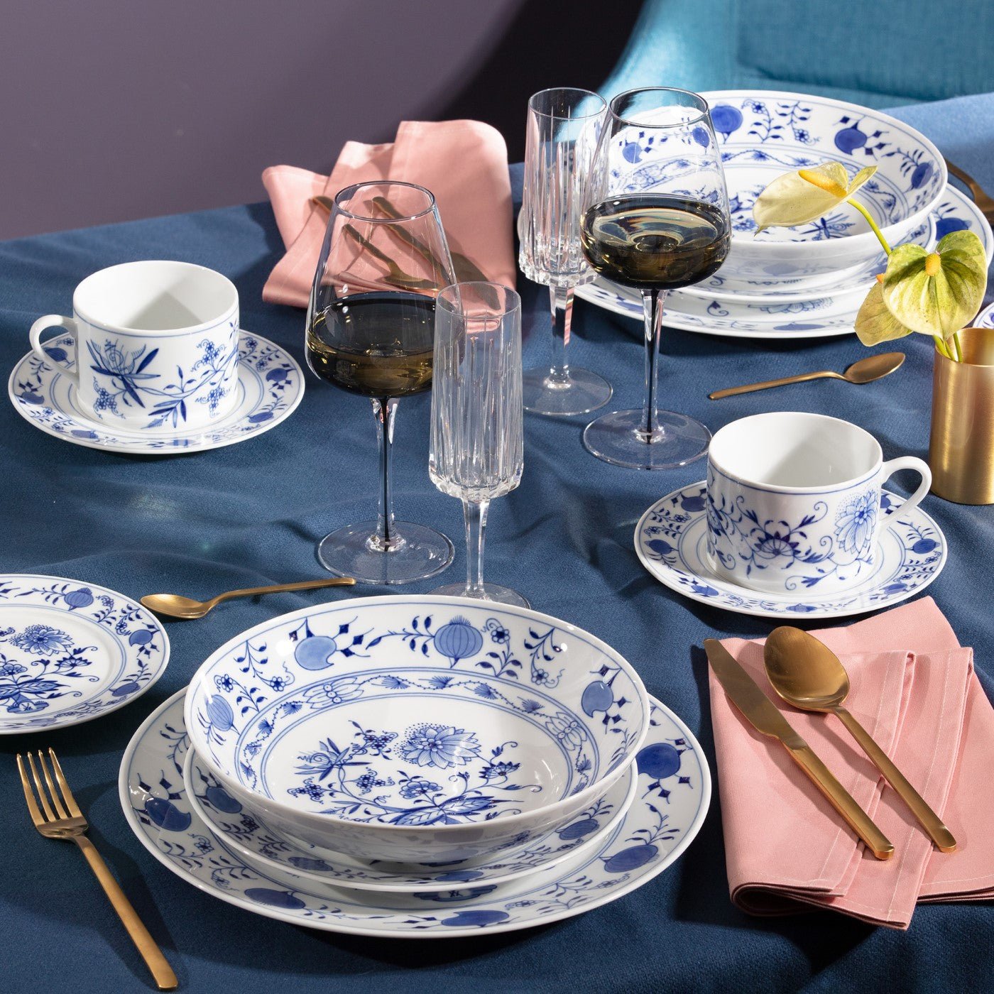 Starter - Set Geschirr, Zwiebelmuster, 12 - tlg. | Meissen No.41 Zwiebelmuster 800101 - c4138 - Meissen Weimar