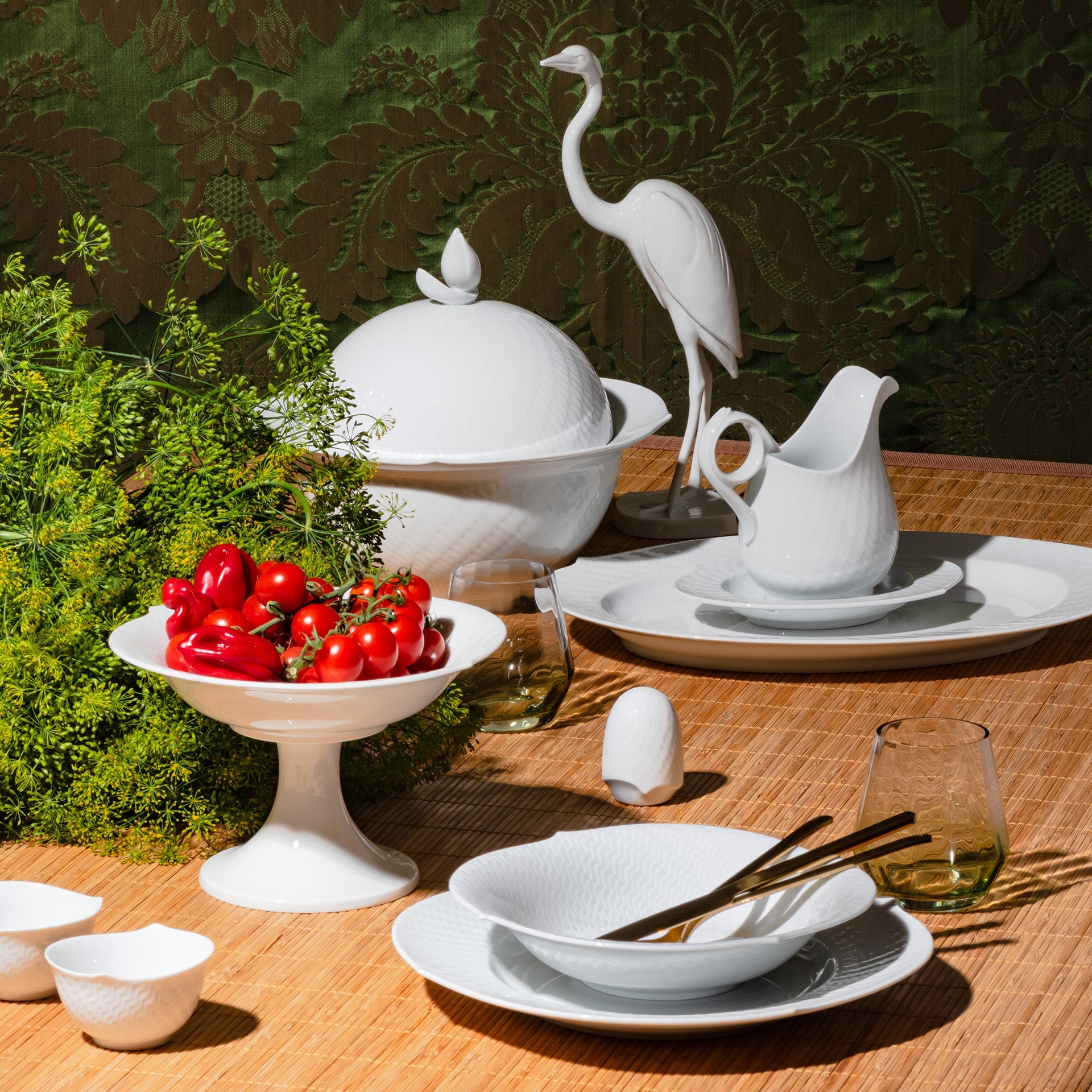 Starter - Set, Weiß, 14 - teilig | Meissen Wellenspiel Relief 000001 - c2942 - Meissen Weimar