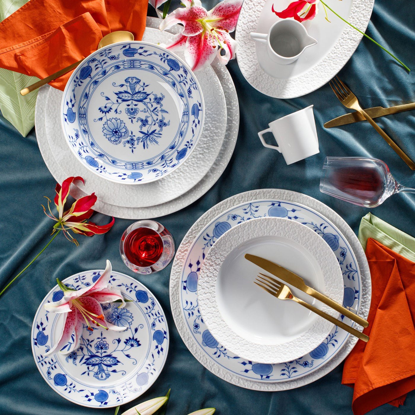 Starter - Set, Zwiebelmuster, 12 - tlg., für 2 Personen | Meissen No.41 Zwiebelmuster 800101 - c4142 - Meissen Weimar
