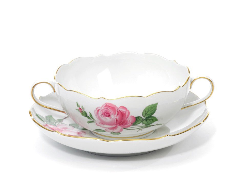 Suppentasse, Rose mitte, bunt, Goldrand, V 0,35 l | Meissen Neuer Ausschnitt 020110 - 00656 - Meissen Weimar