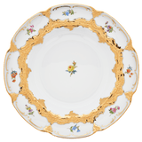 Suppenteller Gestreute Blümchen Goldbronze Ø 24,5 cm | Meissen B-Form