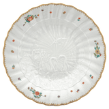 Suppenteller, Indische Blumenzweige, gestreute Blümchen, Goldkante, Goldrand, ø 25 cm | Meissen Schwanendessin