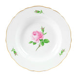 Suppenteller, Rose mitte, bunt, Goldrand, Ø 19 cm | Meissen Neuer Ausschnitt