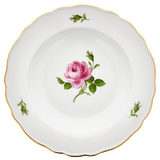 Suppenteller, Rose mitte, bunt, Goldrand, Ø 22 cm | Meissen Neuer Ausschnitt