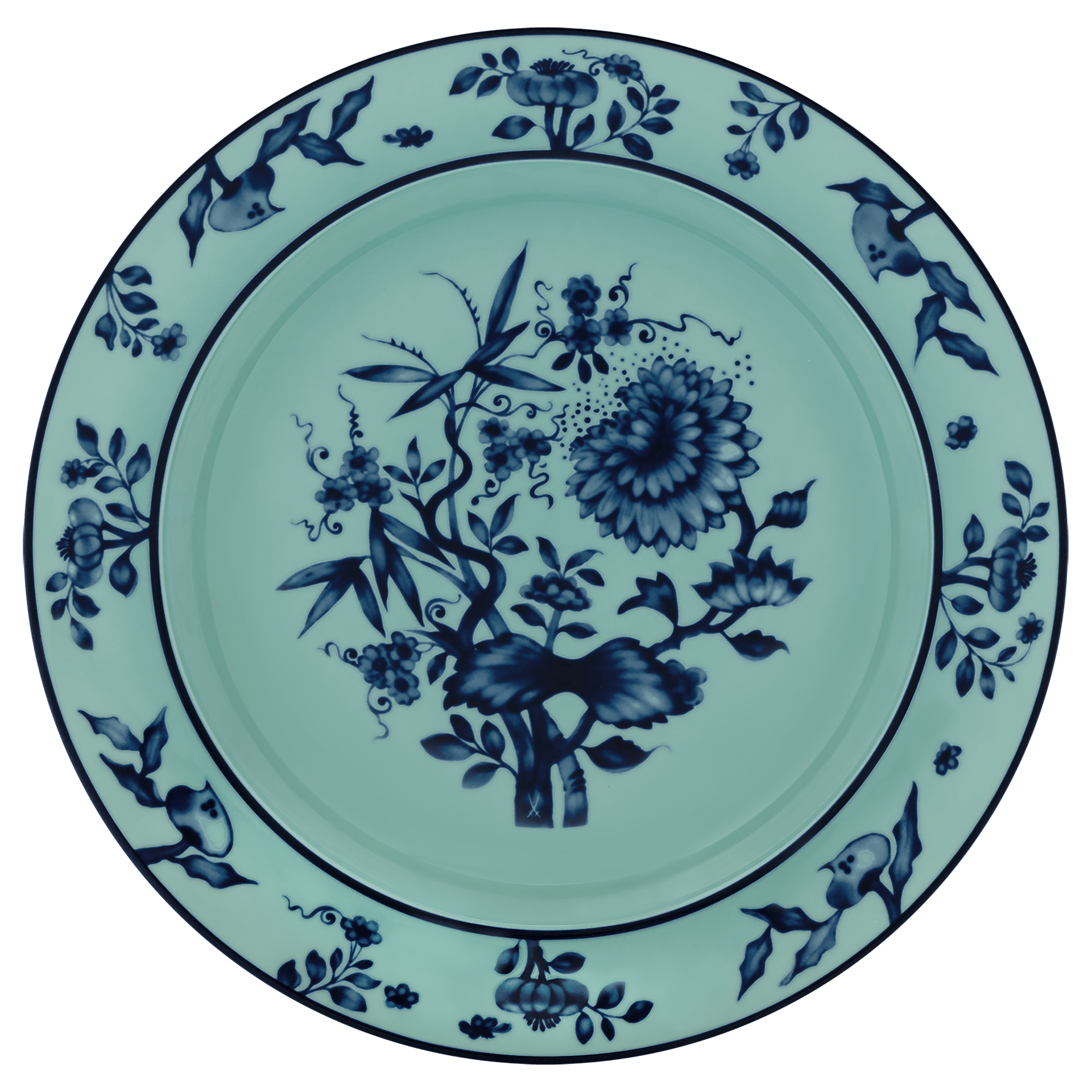 Suppenteller Seladongrün, Ø 23 cm | Meissen No.41 Zwiebelmuster 79b530-41487 - Meissen Weimar