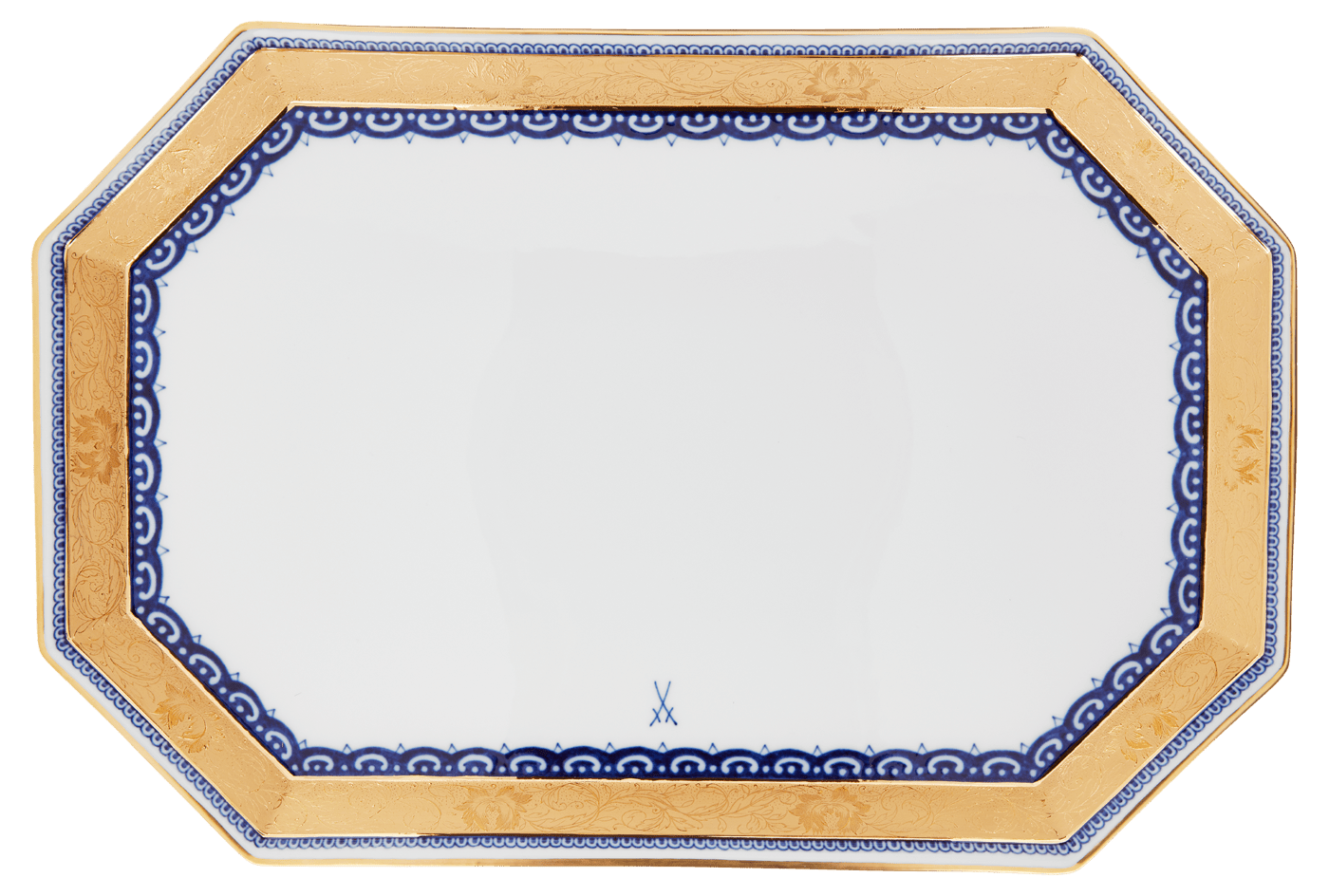 Tafelservice Set Kobaltblaue Kanten mit Brokatmalerei | Meissen Limitierte Meisterwerke 82a484 - c1301 - Meissen Weimar