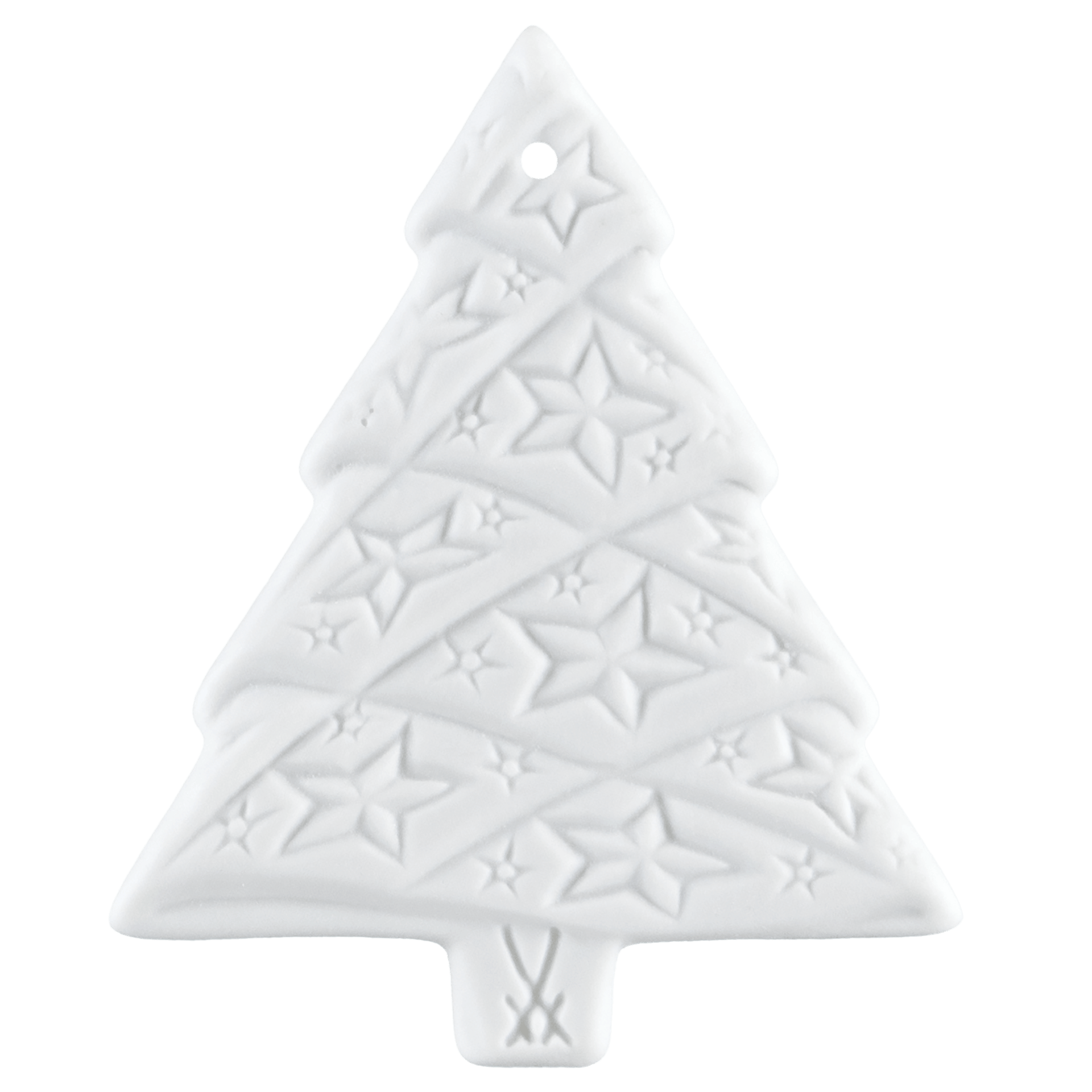 Tannenbaum, Weiß, bisquit, H 5,5 cm | Meissen Zweigschmuck Weihnachtskollektion 000003 - 98F01 - Meissen Weimar