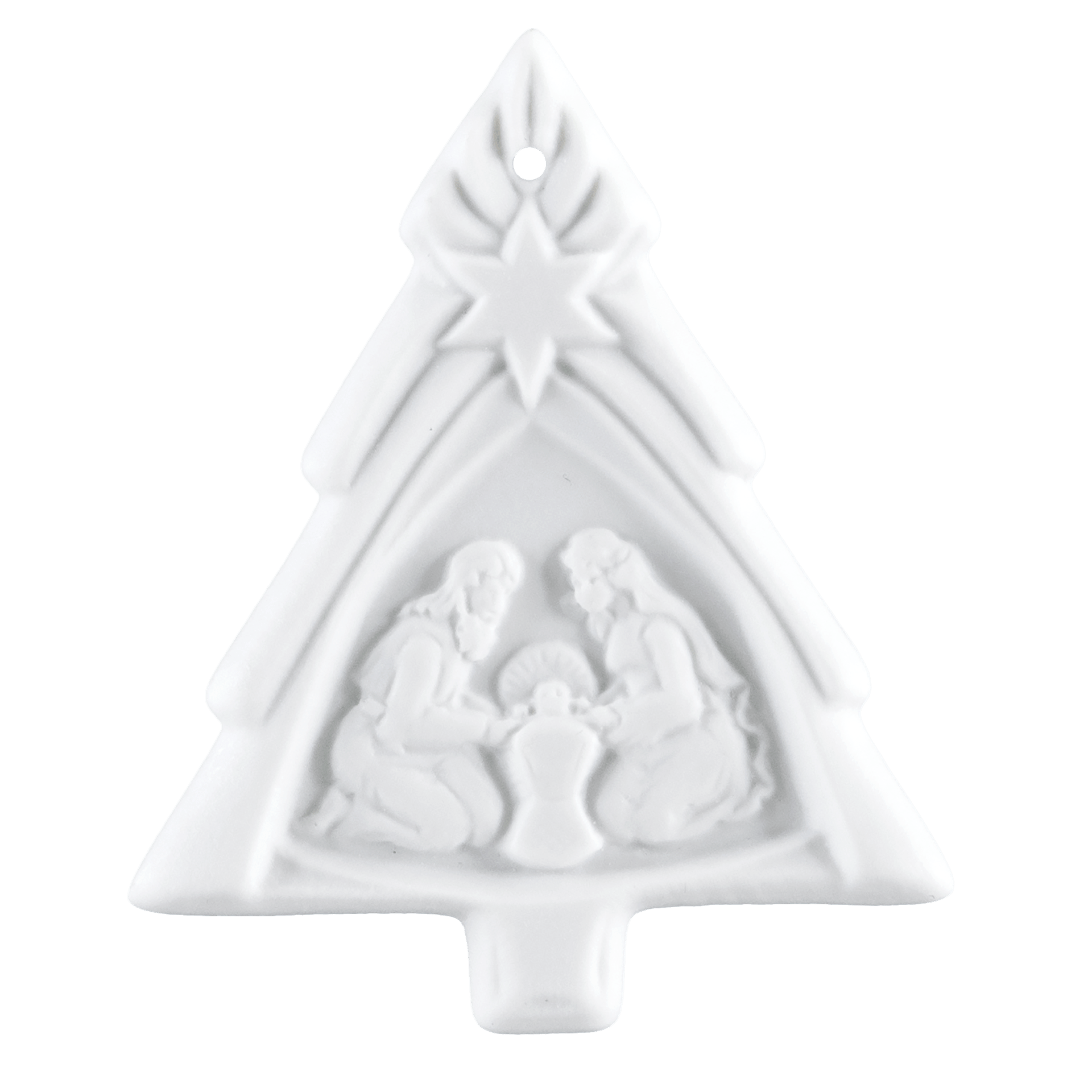 Tannenbaum, Weiß, bisquit, H 5,5 cm | Meissen Zweigschmuck Weihnachtskollektion 000003 - 98F01 - Meissen Weimar