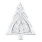 Tannenbaum, Weiß, bisquit, H 5,5 cm | Meissen Zweigschmuck  Weihnachtskollektion