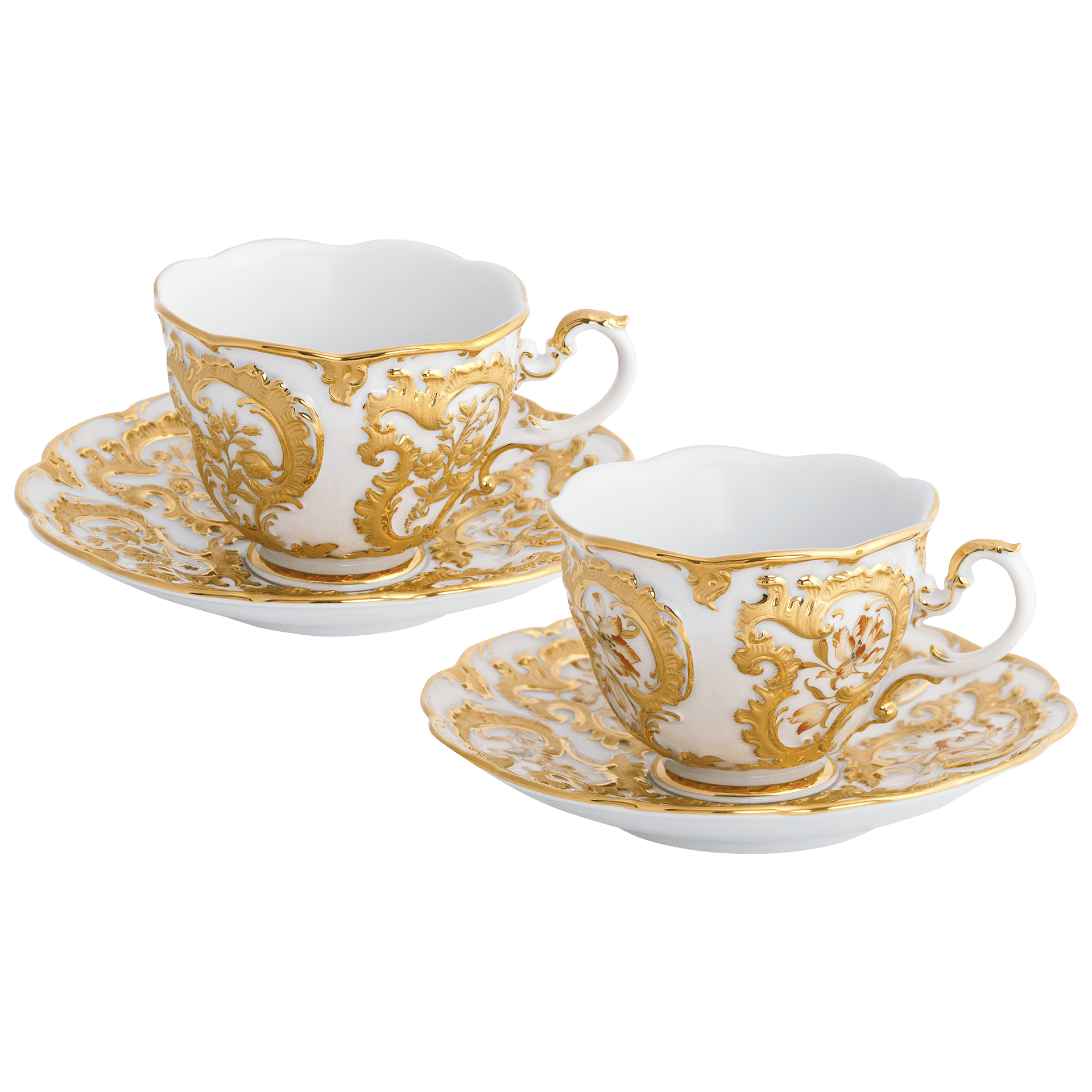Tassen - Set Tulpen mit goldenen Blättern, Limitierte Edition, 2 - teilig | Meissen Limited Edition 22a074 - c5530 - Meissen Weimar