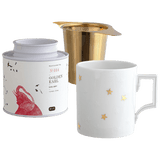 Tee-Set, 3-tlg., Paper & Tea Golden Earl, Teesieb, Henkelbecher Goldene Sterne | Meissen Geschenk-Set
