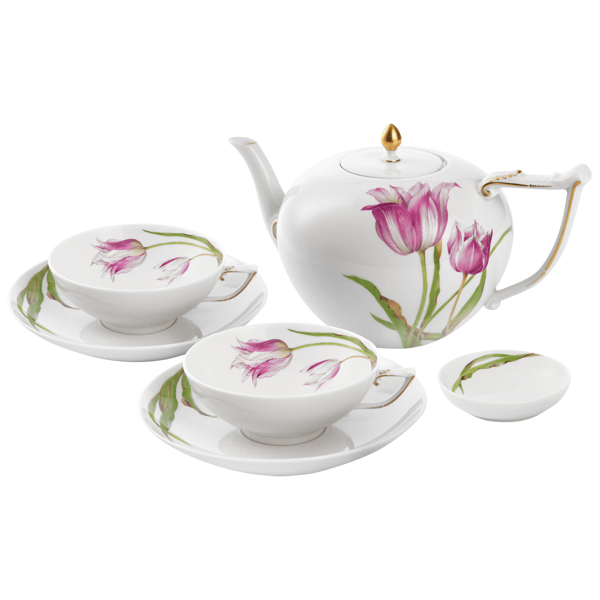 Tee - Set, Tulpenmalerei, Gewicht 1270 g | Meissen Fine Dining 23a040 - at007 - Meissen Weimar