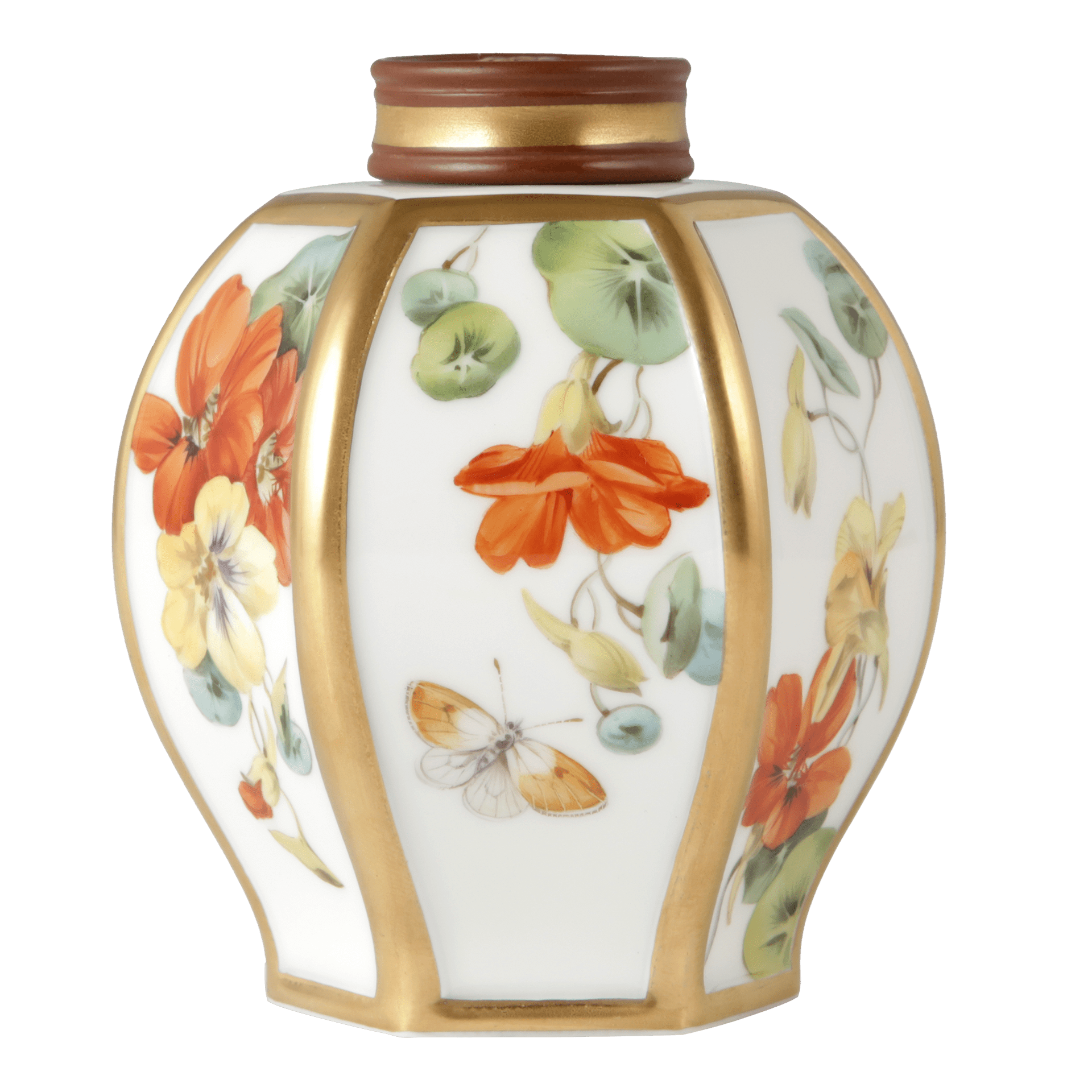 Teedose Kapuzinerkresse mit Schmetterlingen, H 10,5 cm, limitiert auf 50 Stück | Meissen Fine Dining 25a274-52b01 - Meissen Weimar