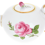 Teekanne, klein, Rose mitte, bunt, Goldrand, V 1 l | Meissen Neuer Ausschnitt