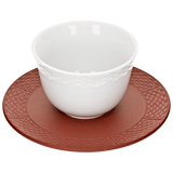 Teeschälchen mit Untertasse, Weiß, H 5,5 cm | Meissen Böttgersteinzeug