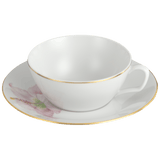 Teetasse mit Untertasse, Hibiskus Goldrand, Ø 16,5 cm, 0,2 l | Meissen Cosmopolitan