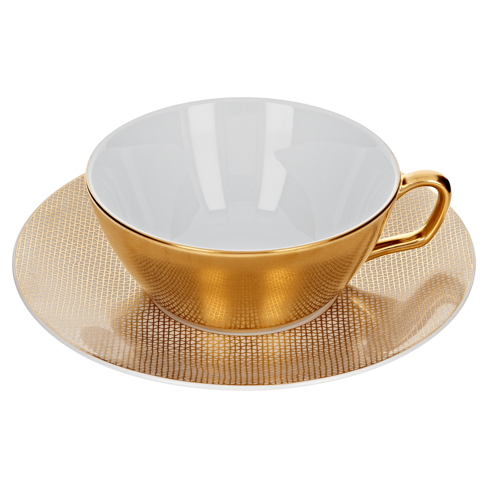 Teetasse mit Untertasse, Mesh Gold, H 6 cm | Meissen Cosmopolitan k00002 - 37633 - Meissen Weimar