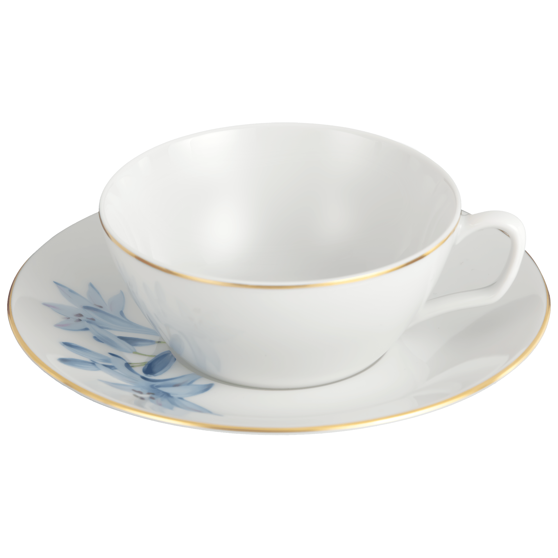 Teetasse Schmucklilie Goldrand, Ø 16,5 cm | Meissen Cosmopolitan 61b165 - 37633 - Meissen Weimar
