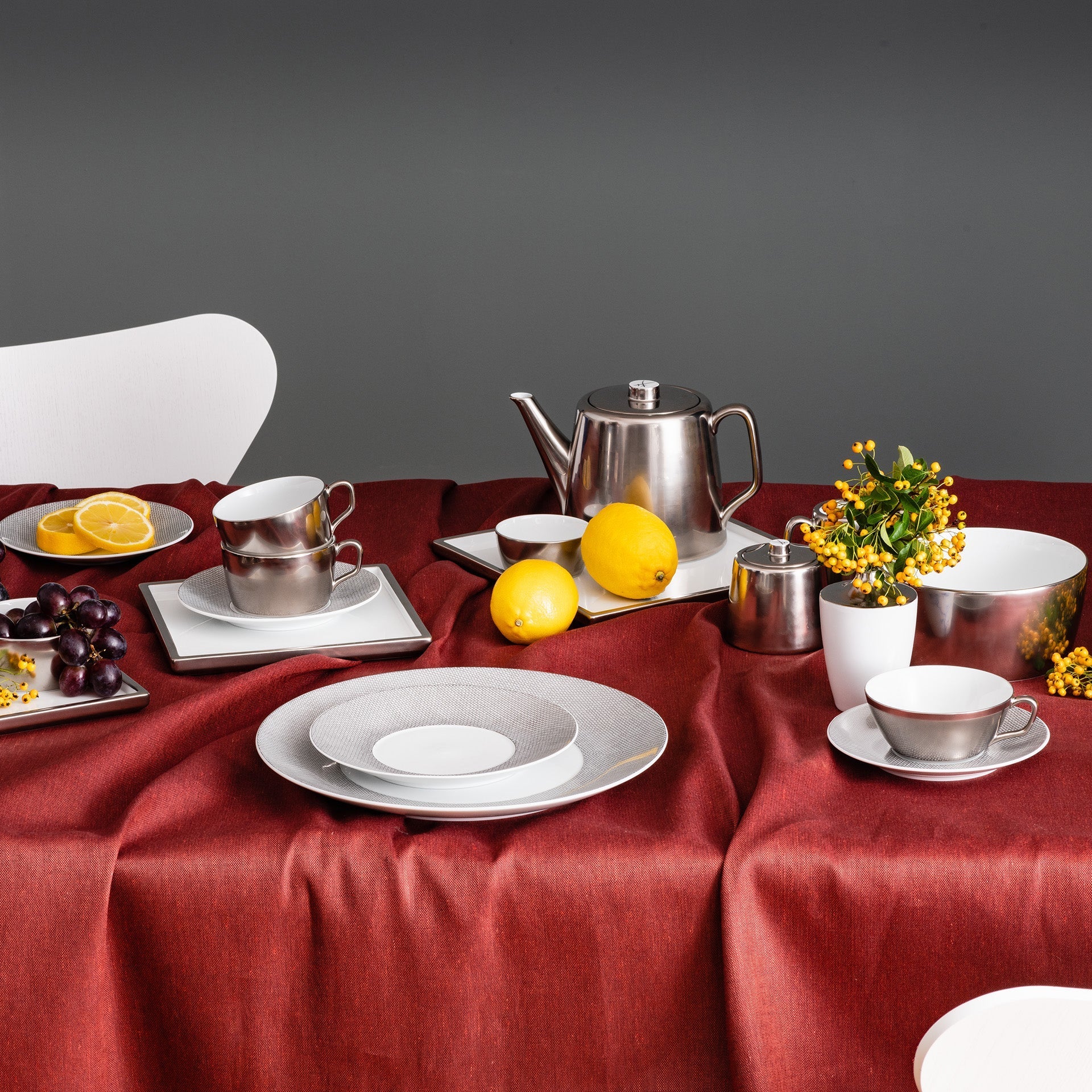 Teller, klein, Mesh, platin, Ø 20 cm | Meissen Cosmopolitan 79A265 - 37071 - Meissen Weimar