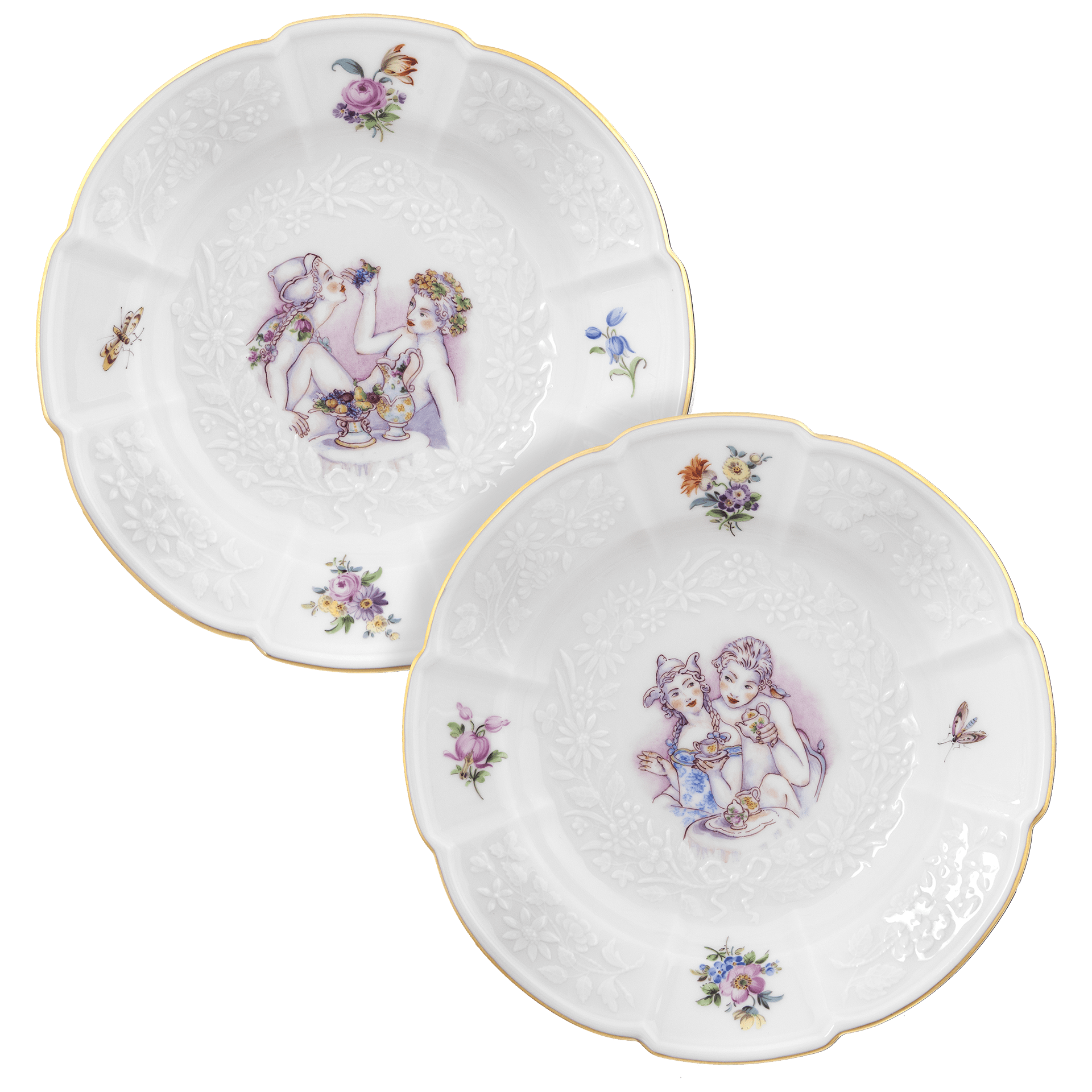 Teller - Set Handbemalt, Ø 20 cm, 2 - Teilig | Meissen Antactica Collection 65c028 - c0804 - Meissen Weimar