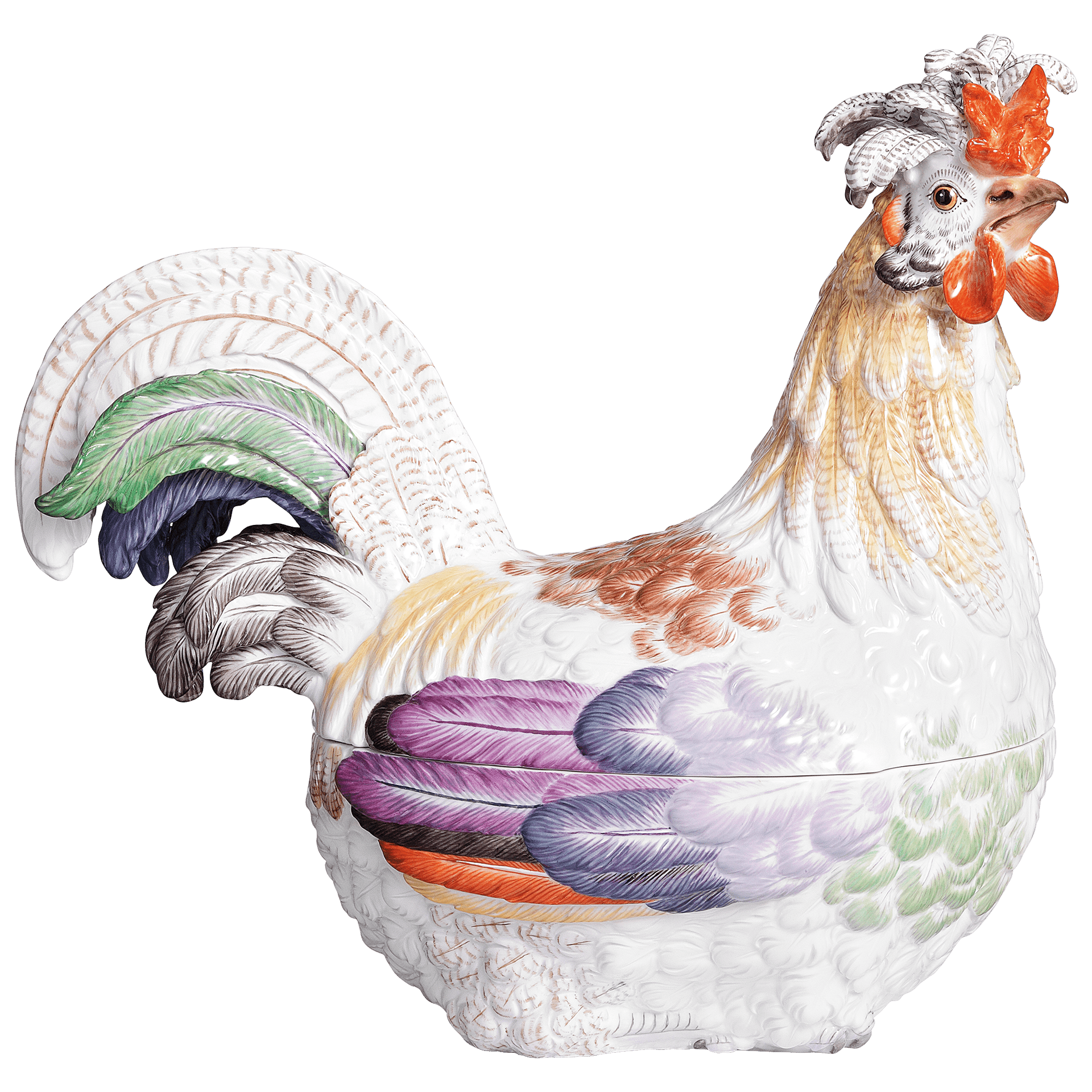 Terrine Hahn, handbemalt, H 28 cm | Meissen Exklusiv - Kollektion 900180 - 77161 - Meissen Weimar