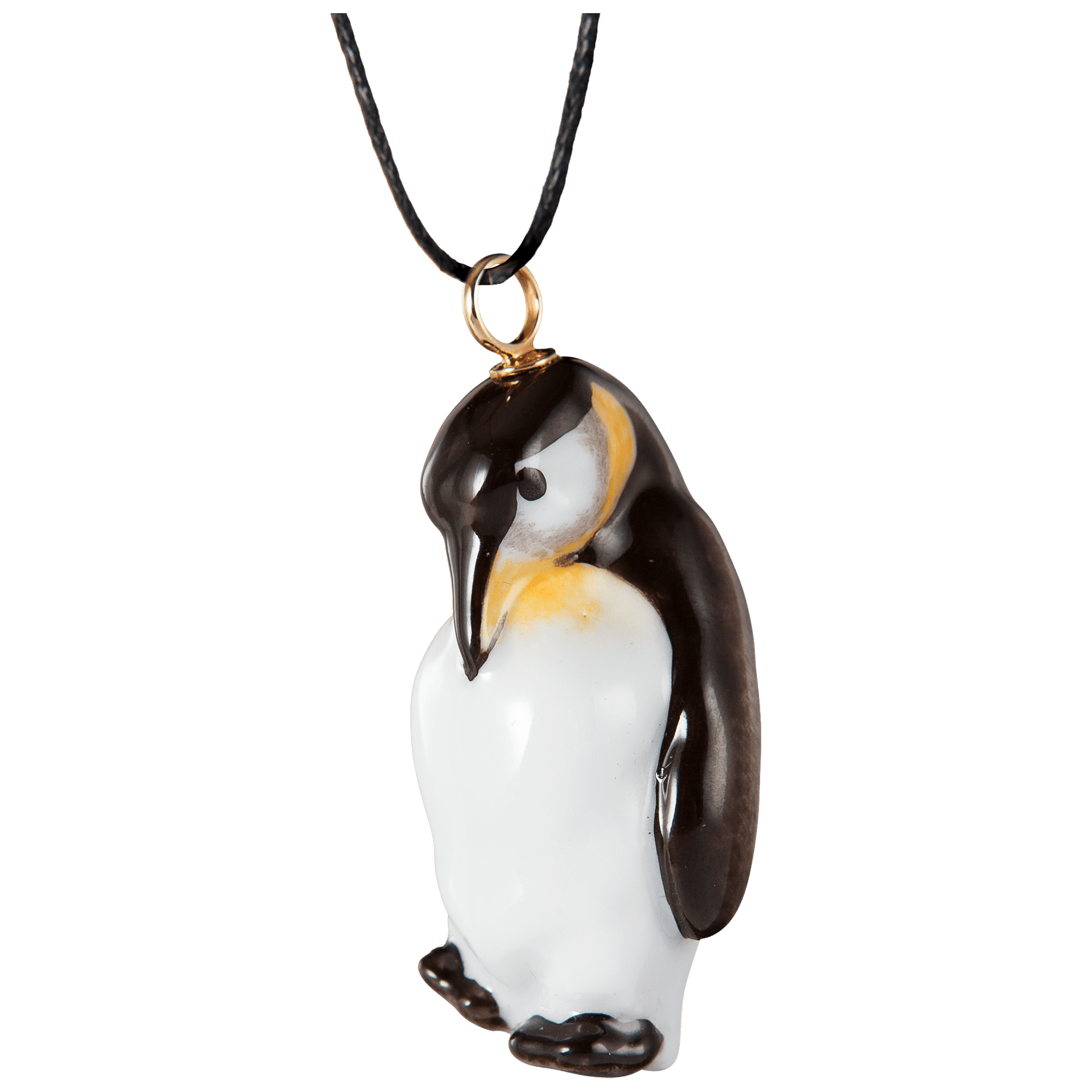 Tieranhänger Pinguin Natur leicht, H 3,3 cm | Meissen Porzellananhänger 900600-78s29 - Meissen Weimar
