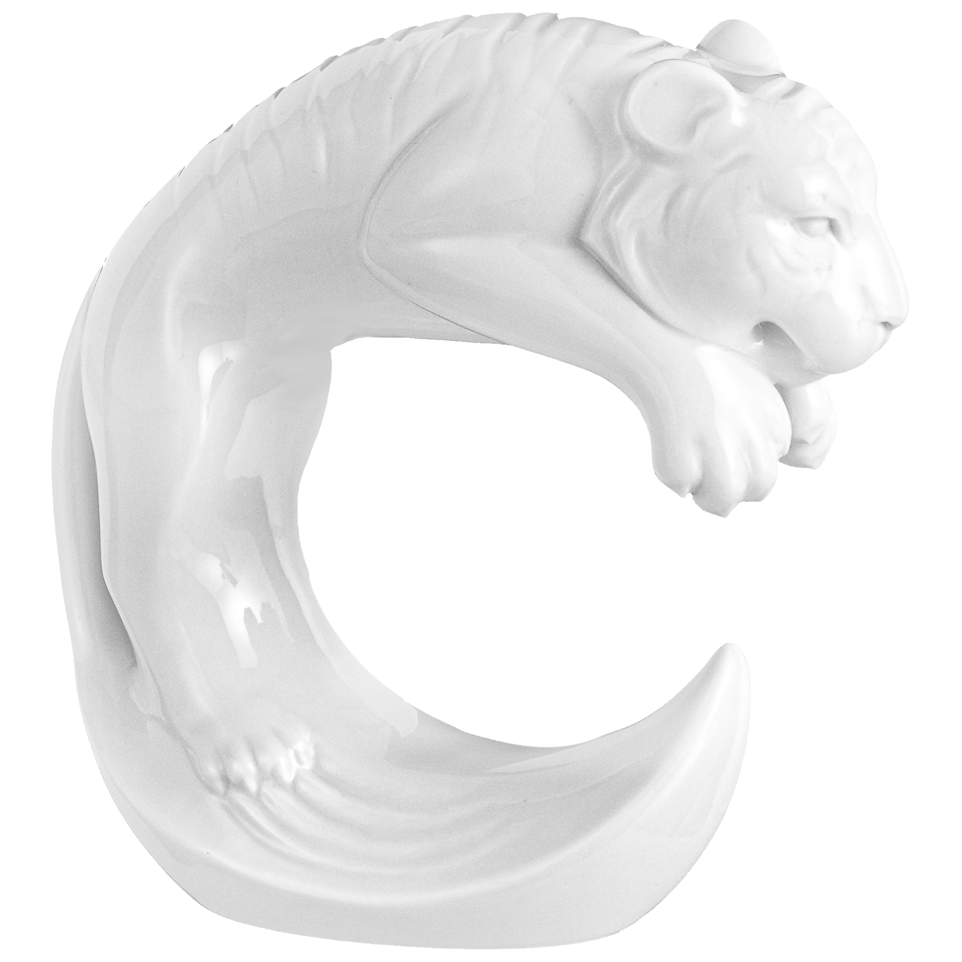 Tiger, Weiß, H 11,5 cm | Meissen Figuren Chinesisches Jahrestier 000001 - 83652 - Meissen Weimar