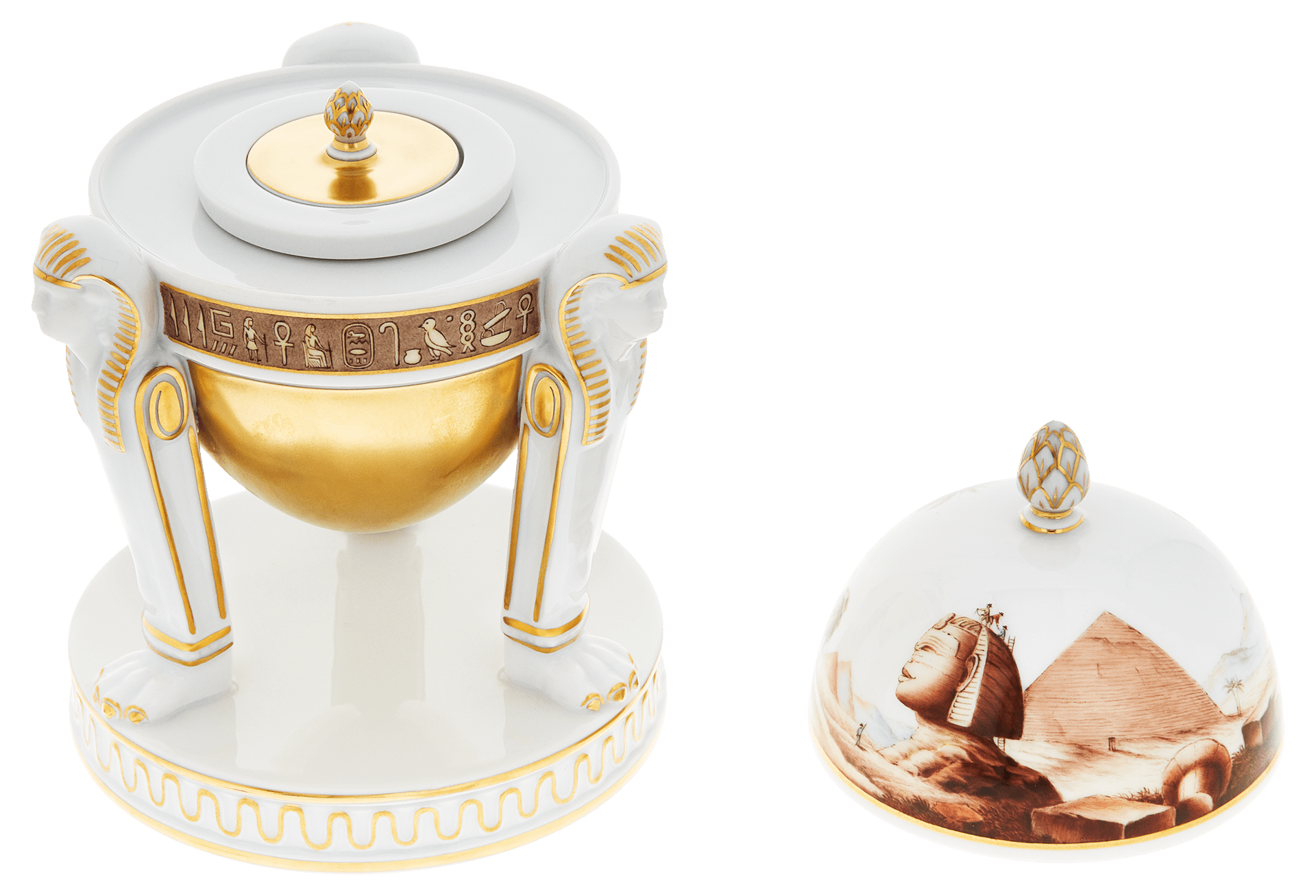 Tintengefäß Ägyptische Ansichten Gold H 15,4 cm | Meissen Limitierte Meisterwerke 296384 - 52786 - Meissen Weimar