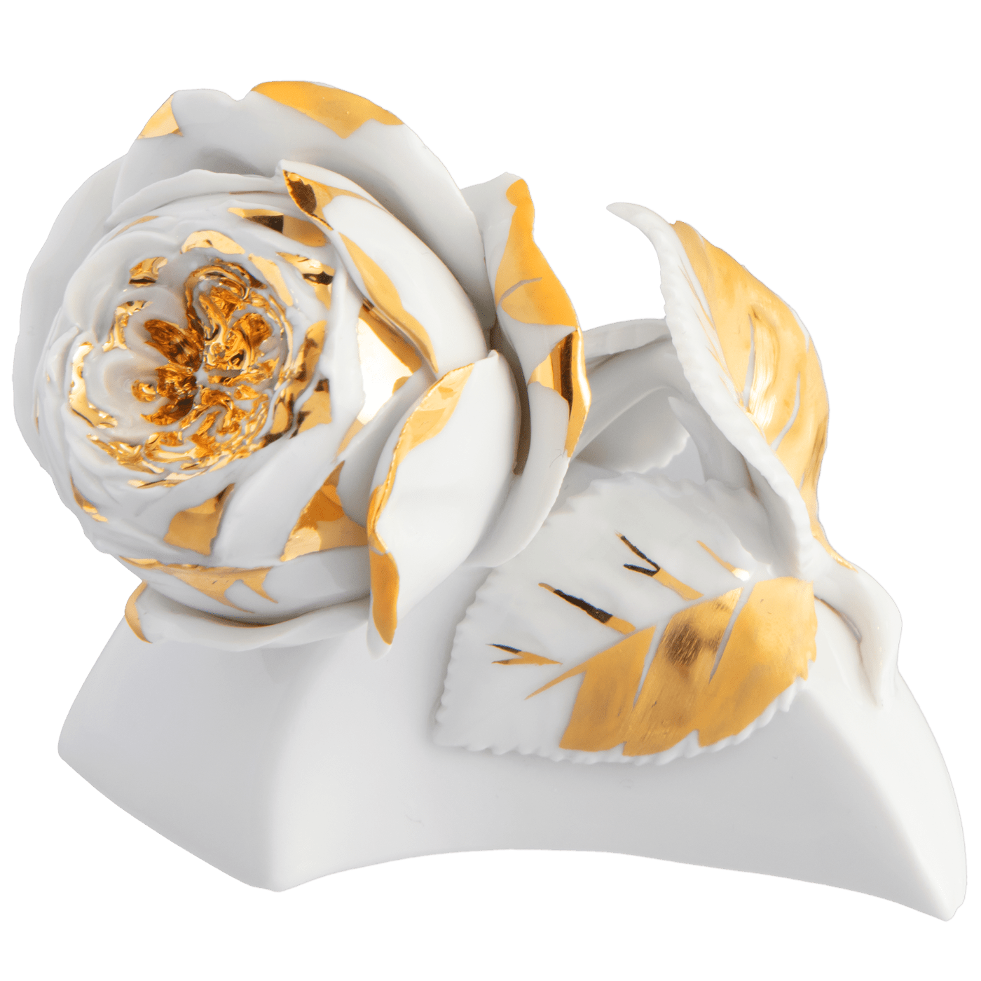 Tischblume, Rose, Gold staffiert, H 5,5 cm | Meissen Porzellan 900200 - 81788 - Meissen Weimar