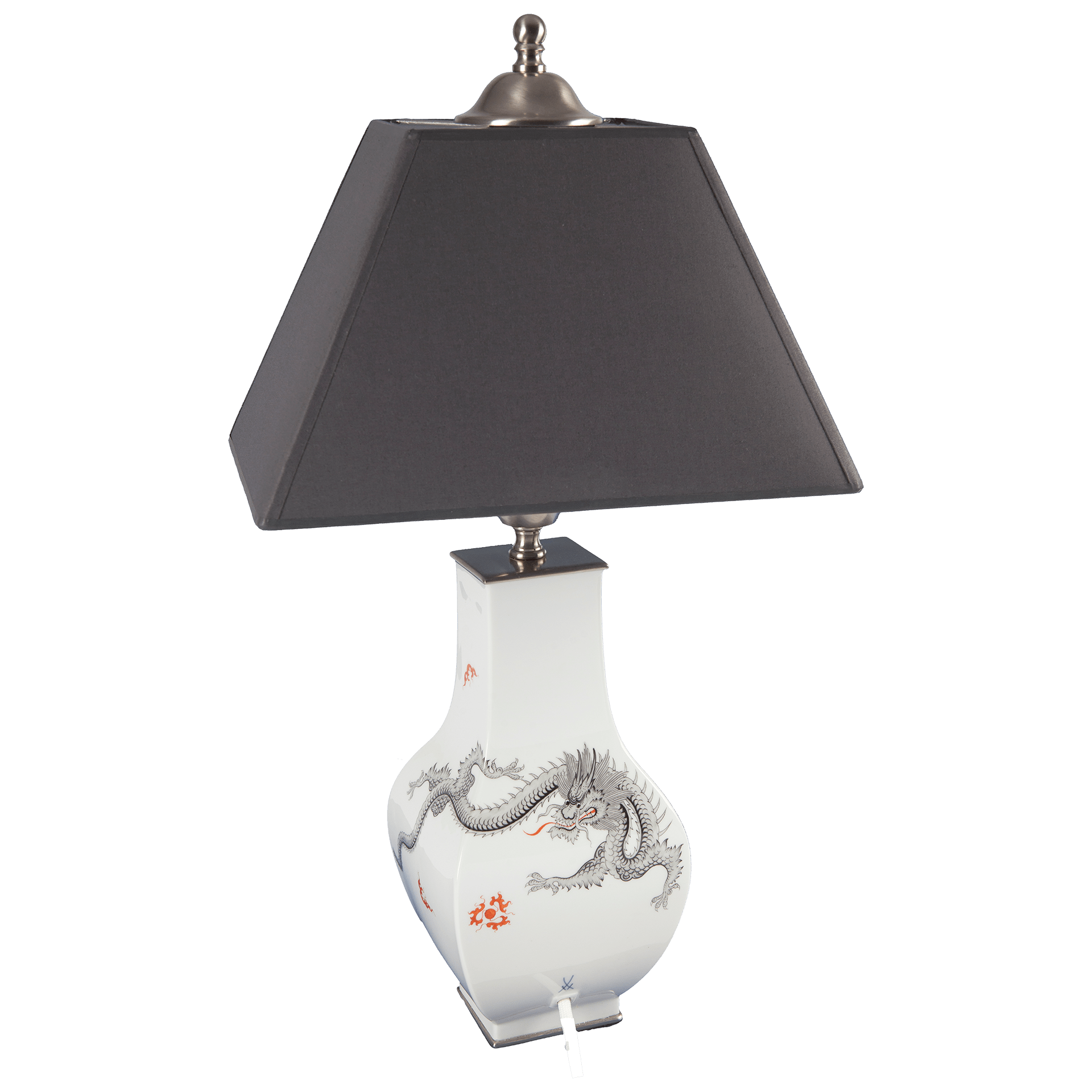 Tischleuchte, Mingdrachen, schwarz, H 49 cm | Meissen Leuchten 33A055 - 50M68 - Meissen Weimar