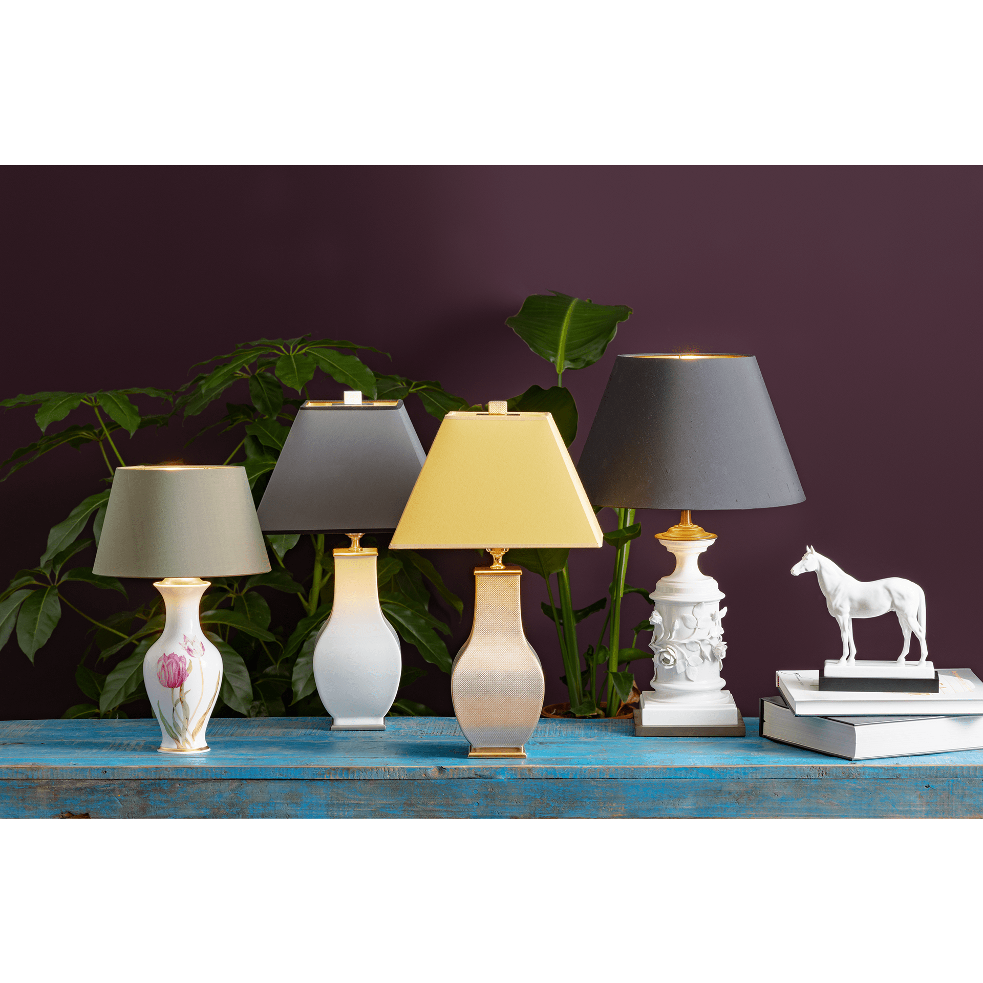 Tischleuchte Weiß H 49 cm | Meissen Cosmopolitan 000001 - 50m68 - Meissen Weimar