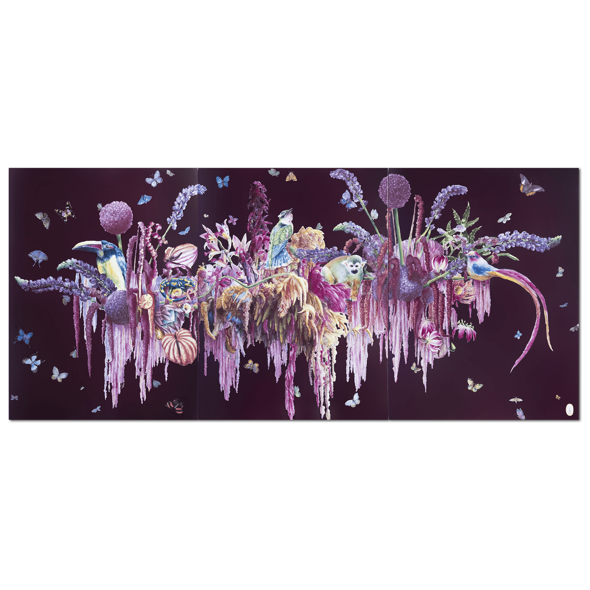 Triptychon Exotik, Porzellan, H 80 cm, 3 - Teilig | Meissen Exklusiv - Kollektion 930a80 - 9ma71 - Meissen Weimar