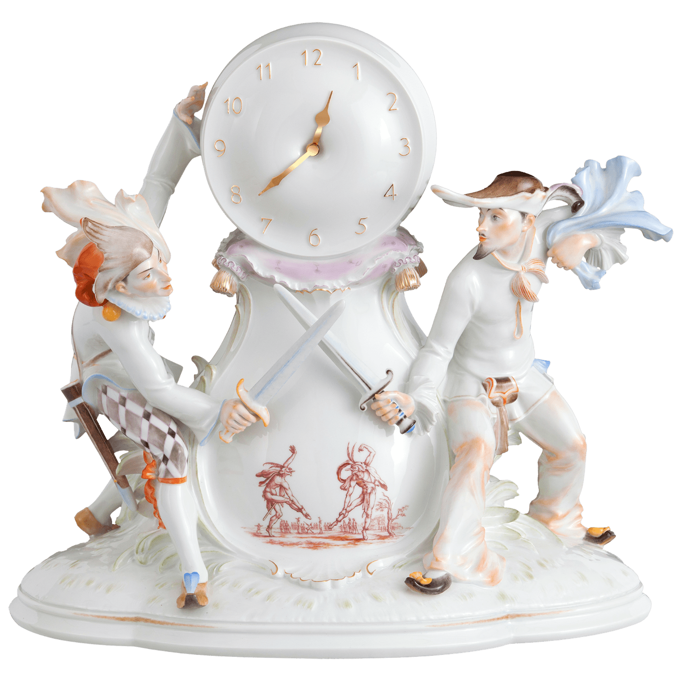 Uhr Degenfechter, Porzellan, H 32 cm | Meissen Limitierte Meisterwerke 90a984 - 60m20 - Meissen Weimar