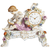 Uhr mit Blumenrelief, Porzellan, H 27 cm | Meissen Exklusiv-Kollektion