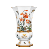 Vase Alter Blumenmalerei mit Schmetterlingen und Vögeln, H 27,5 cm | Meissen Exklusiv-Kollektion