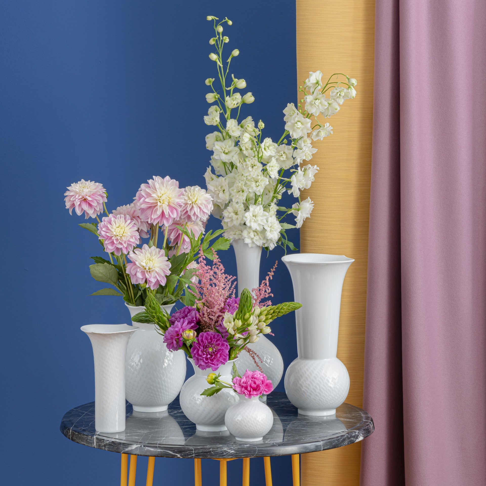 Vase Biskuit Weiß H 19 cm | Meissen Wellenspiel Relief 860101 - 50171 - Meissen Weimar