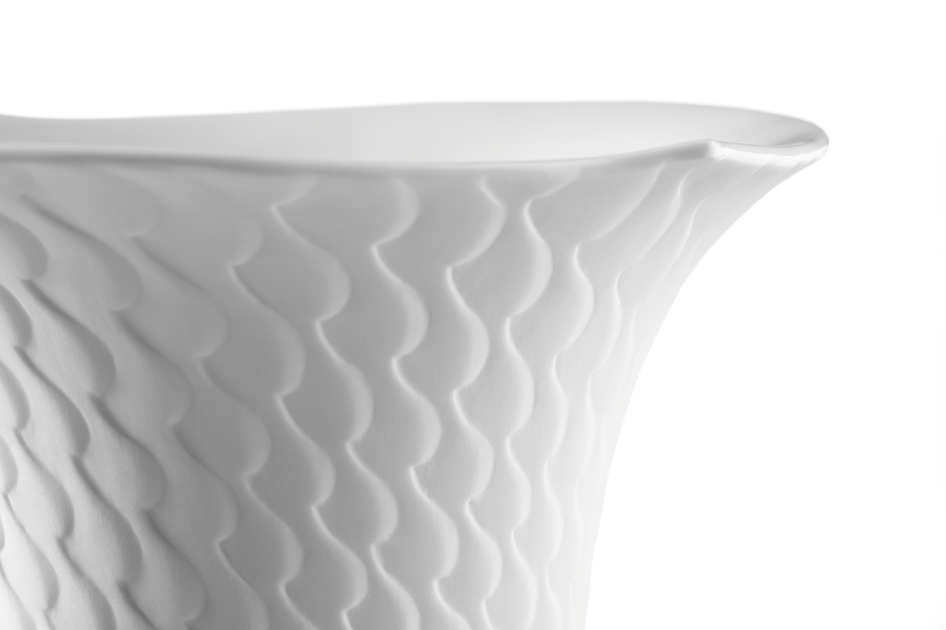 Vase Biskuit Weiß H 19 cm | Meissen Wellenspiel Relief 860101 - 50171 - Meissen Weimar
