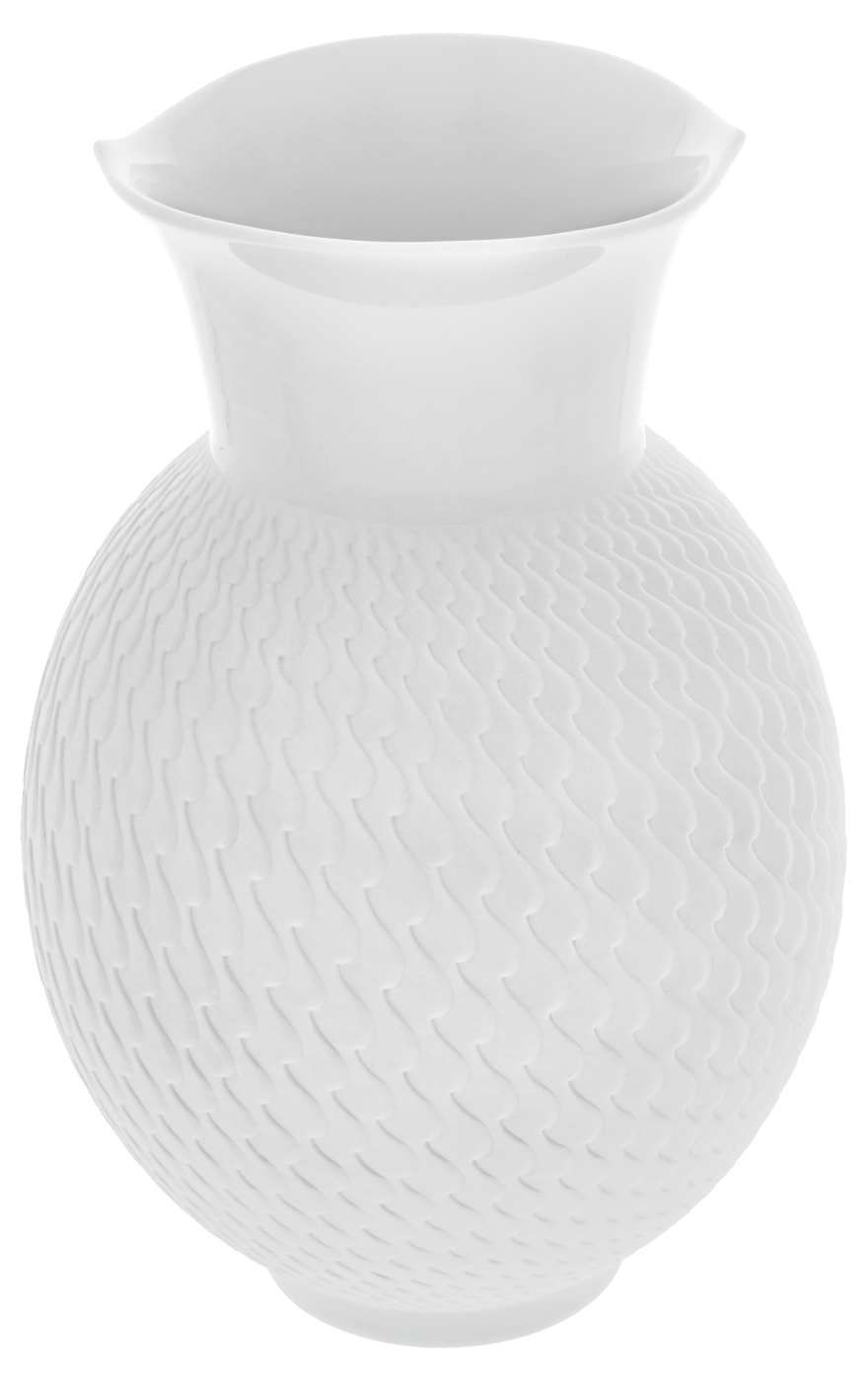 Vase Biskuit Weiß, H 20,5 cm | Meissen Wellenspiel Relief 860101 - 50226 - Meissen Weimar