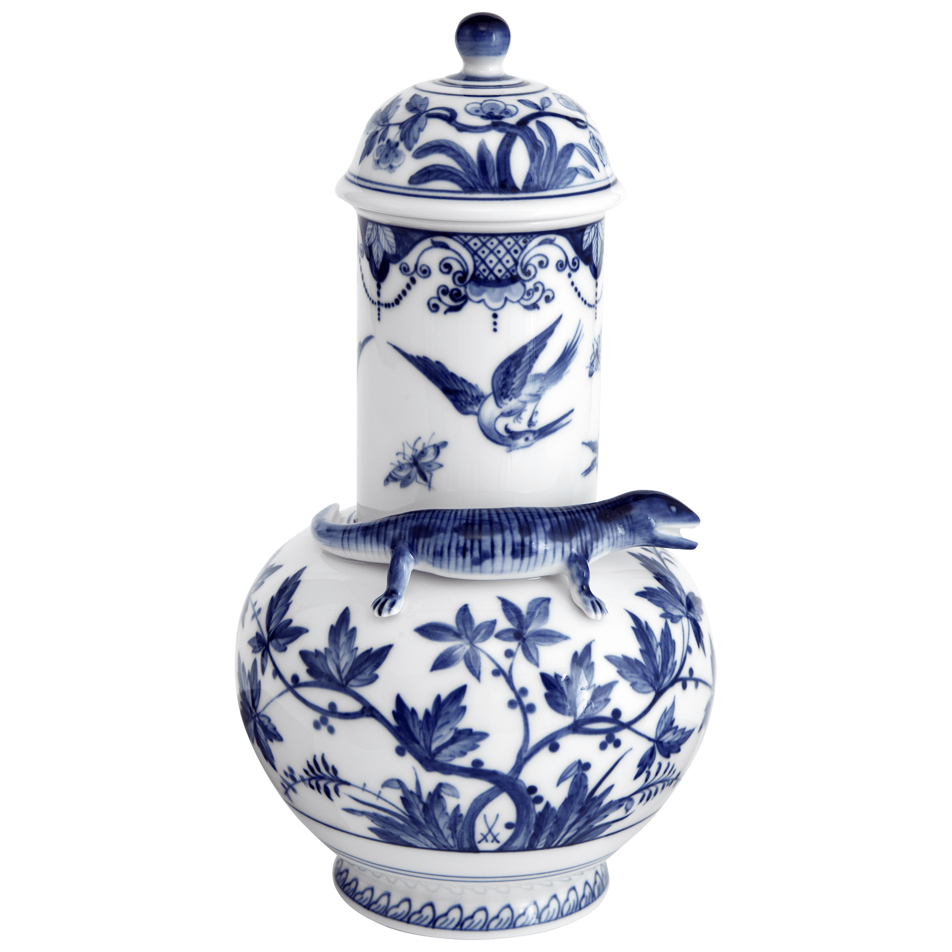 Vase Blauer Kranich, H 24 cm | Meissen Vasen Kollektion 818274 - 51322 - Meissen Weimar