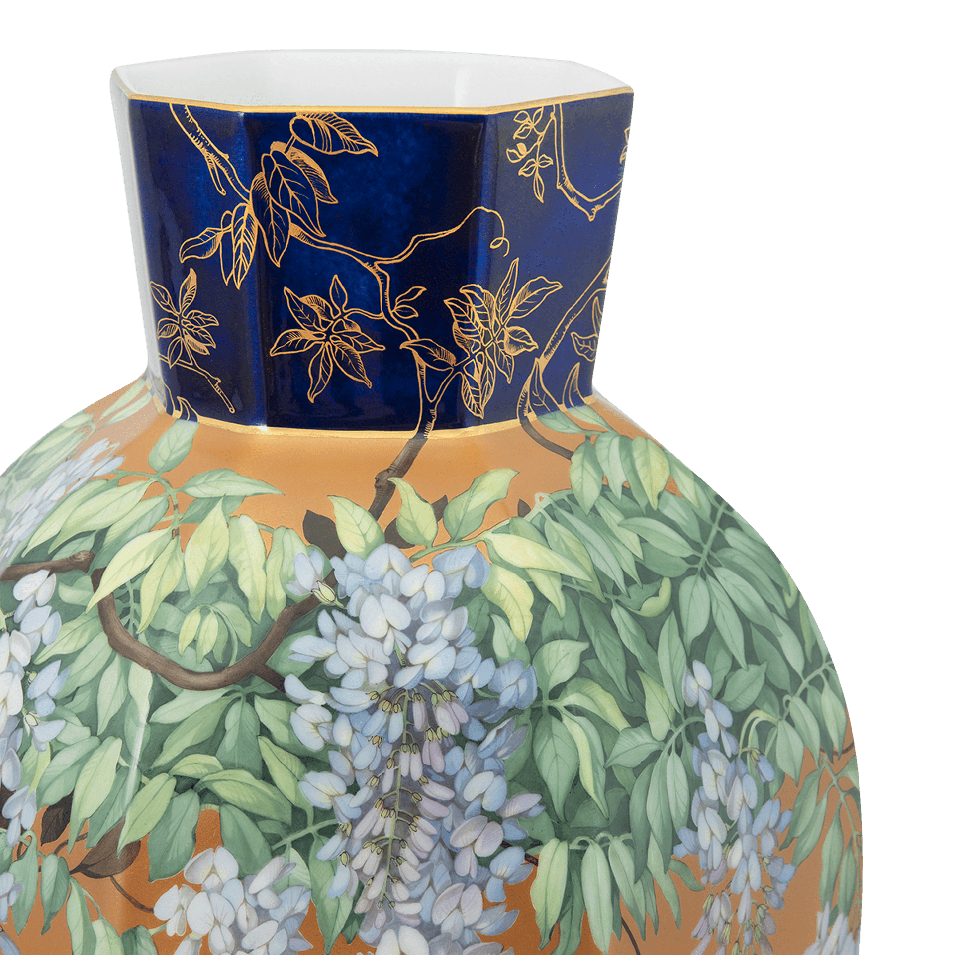 Vase Blauregen bei Sonnenuntergang, Porzellan, H 71 cm | Meissen Limitierte Meisterwerke 236584-50476 - Meissen Weimar