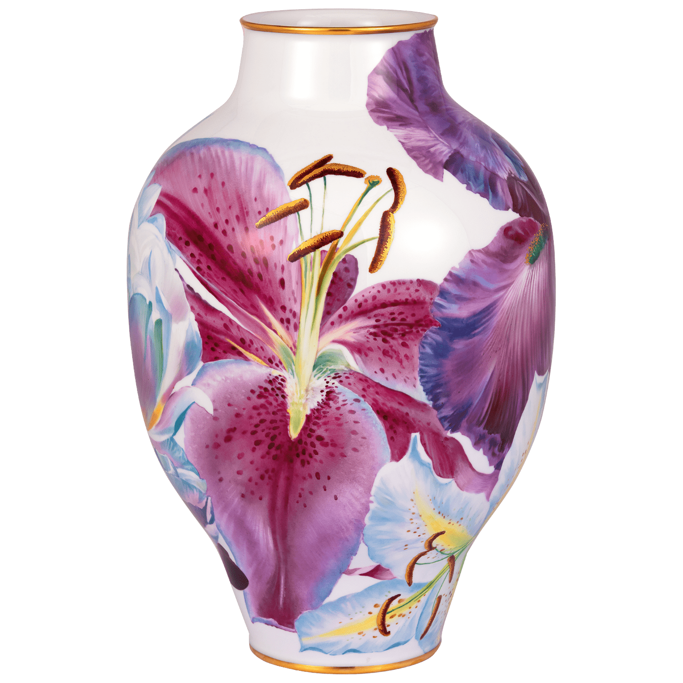 Vase Bloom Garden - Pink Lily, H 56 cm | Meissen Limitierte Meisterwerke 932t84 - 50460 - Meissen Weimar