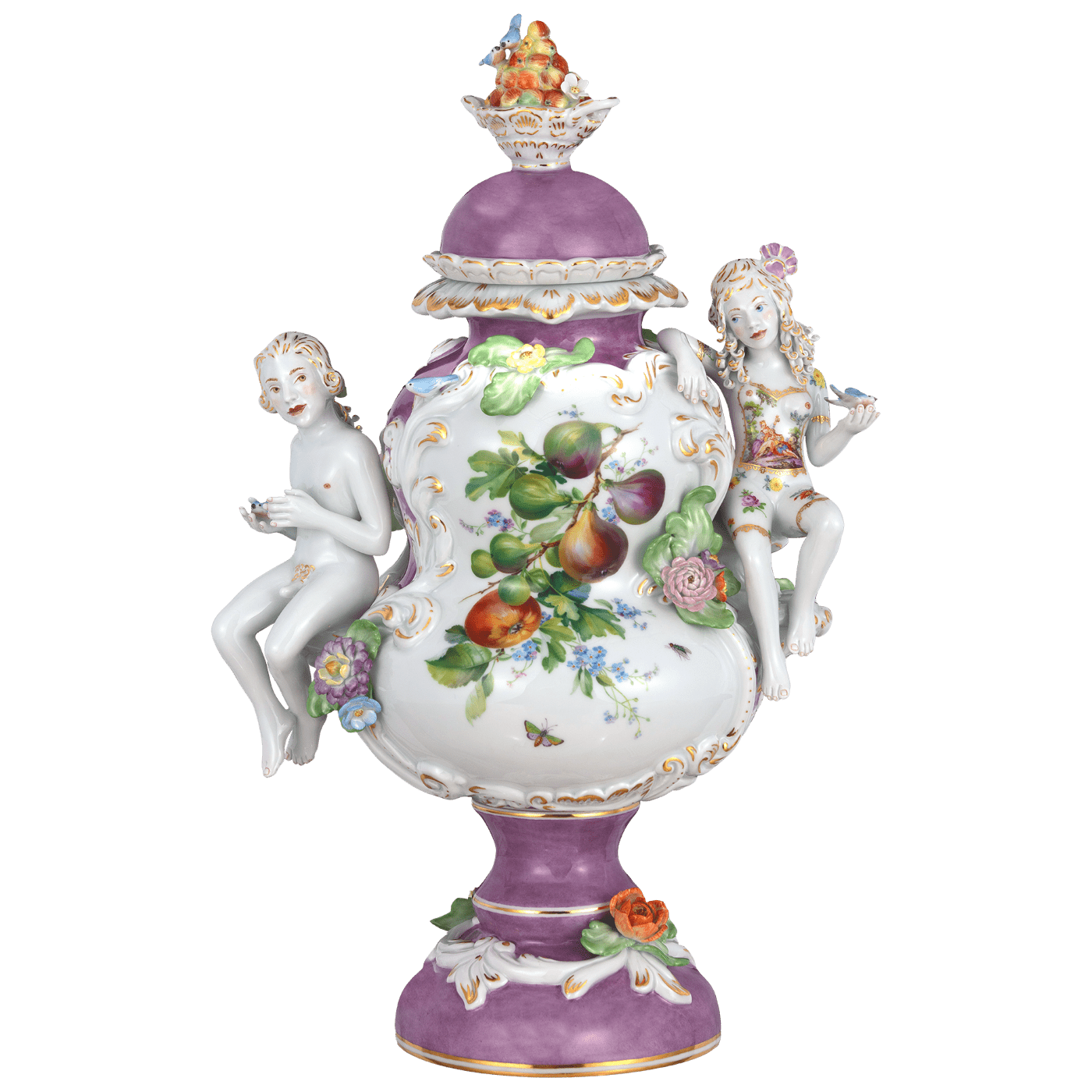Vase Blue Bird II, Porzellan, H 48 cm | Meissen Vasen Kollektion 65c028 - 81m14 - Meissen Weimar