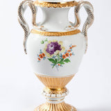 Vase, Blume 2 Mitte, bunt, Malereien Goldbronze, H 23 cm | Meissen Vasen-Kollektion