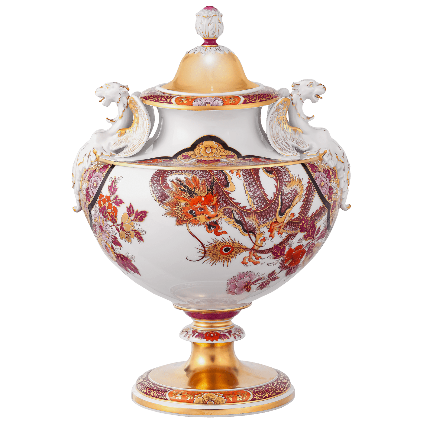 Vase Drache und Phönix H 34 cm | Meissen Limitierte Meisterwerke 59a484 - 51m75 - Meissen Weimar